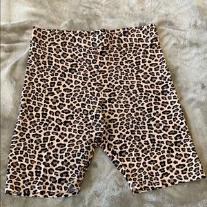 H&M NWT Leopard bike shorts; never worn. Size M